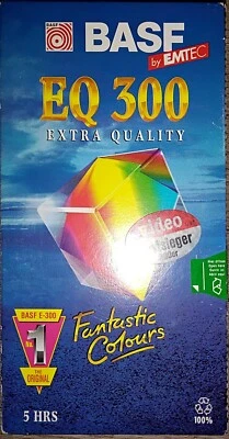 VHS Leerkassette EQ 300 Extra Quality BASF by Emtec Fantastic Colours unbenutzt - Bild 1 von 2