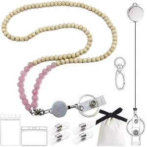 Teacher Lanyard for Id BadgesRetractable Beaded Lanyards Holder Cute Keys Key... - Picture 1 of 7