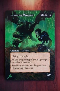 Devouring Strossus *Magic Altered Hand Painted Extended Borderless Art MTG Erich - Picture 1 of 3
