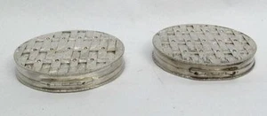 DELIGHTFUL PAIR OF SILVER JEWELED ITALIAN COMPACTS - Picture 1 of 8