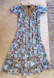 FLOATY LADIES SPRING SUMMER EMPIRE LINE DRESS LINED H+M bnwot US 10 UK 14 - Picture 1 of 13