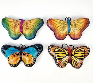 Handmade Leather Wristlet Coin Purse Butterfly Shape Wallet Hang Bag Charm - Picture 1 of 24