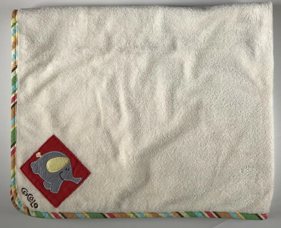 Manta de seguridad para bebé elefante Cocalo Lovey crema a rayas ribete niños niñas  Foto 1 de 4