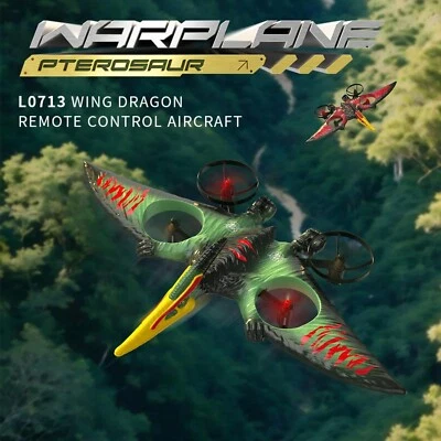Dinosaur Drone for Kids Remote Control 2.4G 4CH 6-Axis RC Plane Easy to Fly - Image 1 of 4
