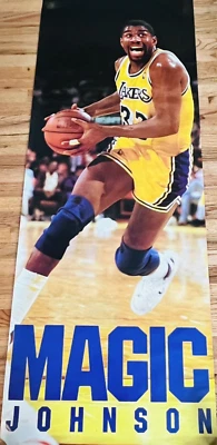 Magic Johnson Long Poster Vintage 80s Los Angeles Lakers 1988 Costacos 26x74 - Image 1 of 4