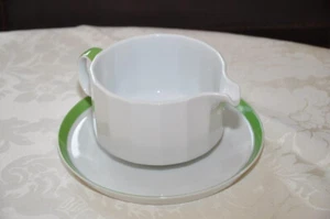 rosenthal studio line polygon weiß mit grünem Rand Sauciere - Bild 1 von 3
