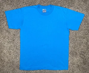 90s Oneita Blanko Shirt Men Gr. XL Power 50 Blue Teal Single Stitch Made In USA - Bild 1 von 10
