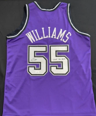 Camiseta firmada por Jason Williams chocolate blanco Kings Insc "Light The Beam" JSA Foto 1 de 4