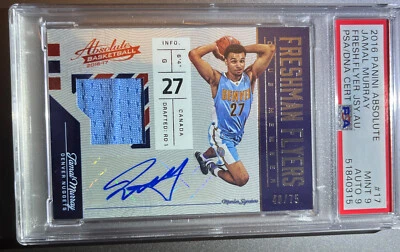 2016 Panini Absolute Freshman Flyers Jamal Murray Rookie Jersey AUTO /75 PSA 9 - Image 1 of 2