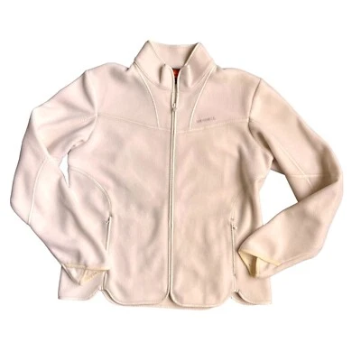 Merrell Fleece Jacket Womens L Aeroblock Cream Full Zip Jacket Hiking Outdoors - Image 1 of 4