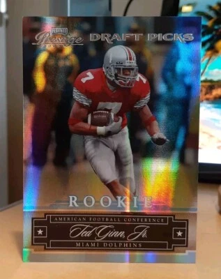 2007 Playoff Prestige Draft Picks #/999 Ted Ginn #164 Rookie OHIO STATE BUCKEYES - Image 1 of 2
