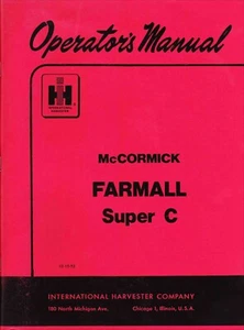 McCormick FARMALL Super C OPERATOR'S MANUAL - Picture 1 of 3
