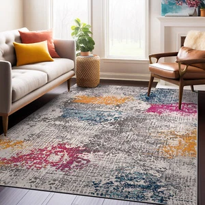 Rugshop Area Rugs 5x7 Multicolor Prague Distressed Abstract Carpet Rugs for Sale - Picture 1 of 11