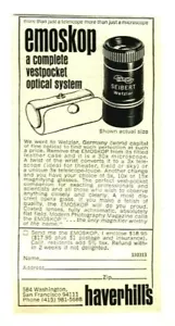 1972 Emoskop Vestpocket Optical System Advertisement Haverhill's San Francisco, - Picture 1 of 1