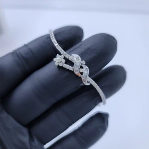 14k white gold diamond bangle bracelet - Picture 1 of 18