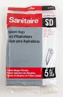 Electrolux Sanitaire Eureka Allergen Filtration Vacuum Bags - Style SD 5-Pack - Image 1 of 4