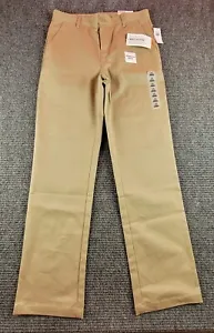 Old Navy 14 Straight Built In Flex Reinforced Knees Adjustable Khaki Pants NWT - Picture 1 of 7
