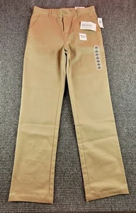 Old Navy 14 Straight Built In Flex Reinforced Knees Adjustable Khaki Pants NWT - Picture 1 of 7