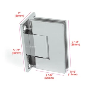 SUNNY SHOWER Frameless Pivot Shower Door Wall to Glass Hinge 90 Degree 1 Pair - Picture 1 of 6