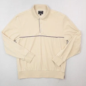 Maglione Todd Snyder uomo grande panna velluto polo pullover colletto preppy - Foto 1 di 16