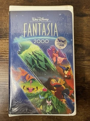 Fantasia 2000 VHS, 2000, Clamshell Case Disney Mickey Mouse Animated New Sealed Foto 1 de 3