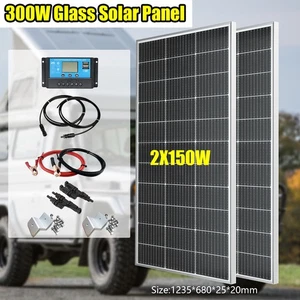 300W Solarpanel Solarmodul Kit 12V Mono Solarzelle Photovoltaik Camper Wohnmobil - Bild 1 von 10