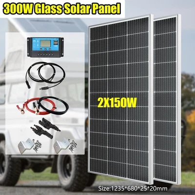 300W Solarpanel Solarmodul Kit 12V Mono Solarzelle Photovoltaik Camper Wohnmobil - Bild 1 von 4