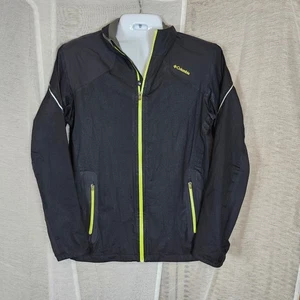Columbia Mens Jacket Full Zip Up Omni Wick Evap Black Yellow Lightweight M/M - Picture 1 of 11