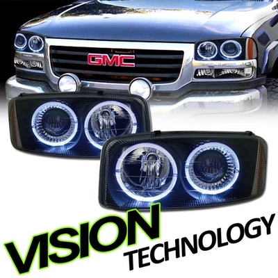 Faros proyectores halo negros faros ámbar Ks para 99-06 Sierra/Yukon/Denali Foto 1 de 2