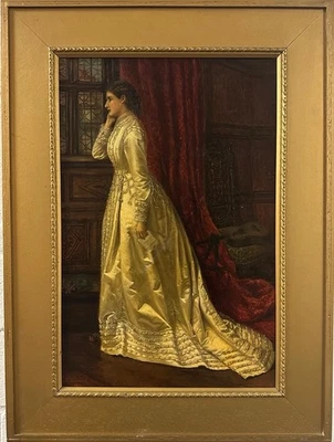 A Victorian School: Lady At A Window , Oil On Canvas , Signed S C Shepherd - Image 1 of 4