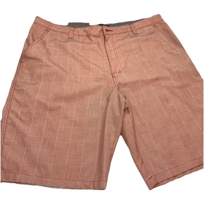 Pantalones Cortos O’NEILL ROJO A CUADROS, Para Hombre 38 Chino Logo Bolsillo Poliéster Viscosa 11” Entrepierna Foto 1 de 4