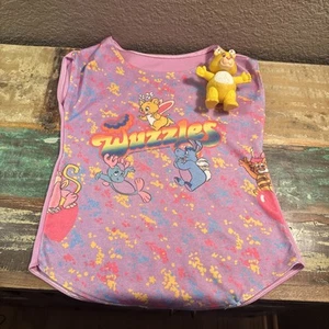 Vintage 1980’s Girls Wuzzle  Bear Shirt Sz.3T W/ Butter Bear Plastic Figure - Picture 1 of 8