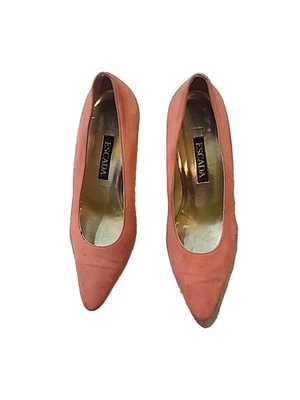 ESCADA VERO CUDIO LUXURIOUS PEACH SUEDE 3" PUMPS ITALIAN WOMEN'S SIZE 8 - Image 1 of 4