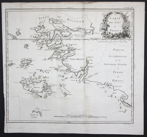 Papua Nuova Guinea Oceania Philippe Pretot mappa incisione incisione incisione su rame 186378 - Foto 1 di 1