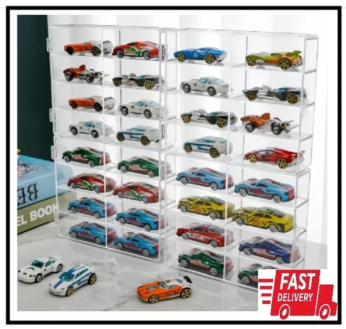Acrylic Display Case for 1/64 Scale Matchbox Toy Cars - 32 Slots, Clear & Dus... - Image 1 of 1