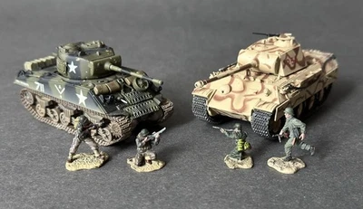 Matchbox Collectibles 1:72 WWII US Army M4A3/76 Sherman, Panther Tanks + Diecast - Image 1 of 4