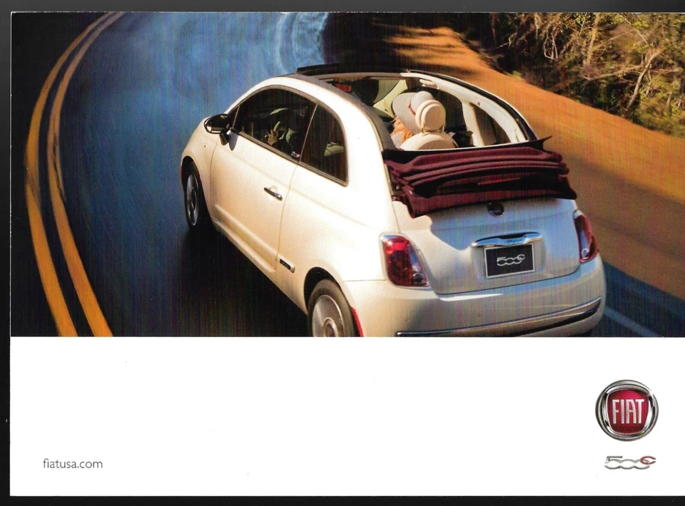 Fiat 500C Specifications c2010 USA Market Small Format Single Sheet Brochure - Image 1 of 1