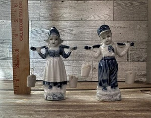 Lote De Colección 2 FIGURAS HOLANDESAS Niño y Niña Marcadas ALEMÁN 2787 Porcelana 4" Alto - Imagen 1 de 7
