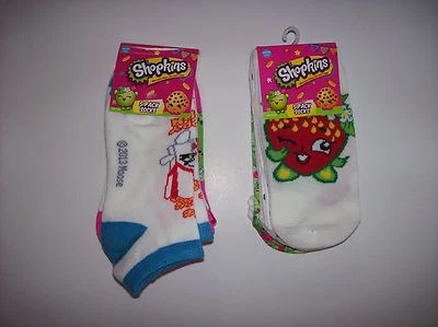 Paquete de 5 calcetines Shopkins niñas corte bajo o no show calcetín 6-8,5 zapato 7-3 nuevo en paquete Foto 1 de 4