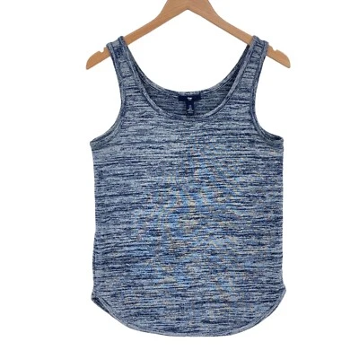 Gap Tank Top Womens Small White Navy Striped Knit Sleeveless Round Neck Pullover - Imagem 1 de 4