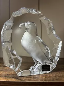 RARO Tappetini Jonasson Svezia Pieno Piombo Cristallo Puffin Firmato Fermacarte Arte Vetro - Foto 1 di 4