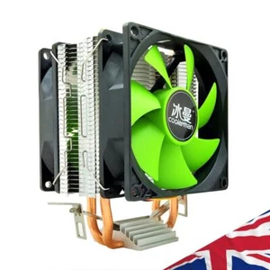 MX2 CPU Cooler Fan 2 Heat Pipes 3-Pin PWM Radiator (Dual Fan) - Picture 1 of 8