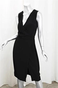 DSQUARED Womens Black Sleeveless V-Neck Dress 40/4 NEW - Picture 1 of 6