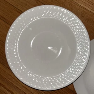 Pfaltzgraff Traditions WEAVE Rimmed Soup / Salad Bowls 9" Off White Set 7 - Picture 1 of 2