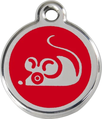 Stainless Steel Red Dingo Mouse Cat ID Tag Red Purple Blue Green Pink Yellow - Image 1 of 4