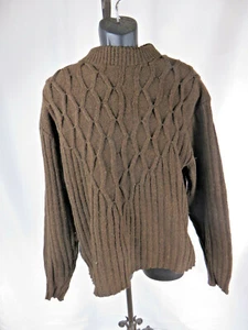 Mens Vtg Sportswear by Alps Wool Grandpa Cable Knit Brown Pullover Sweater L - Picture 1 of 3