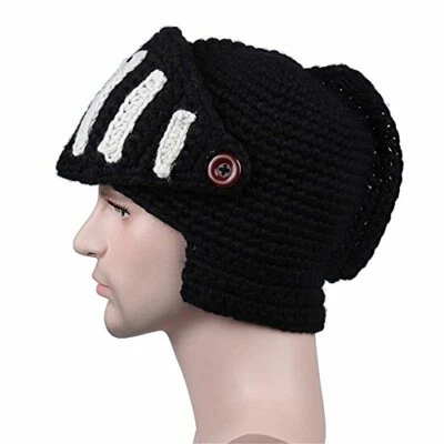 Casco de caballero romano visera cosplay tejido gorro viñedo sombrero gorra máscara de viento negro Foto 1 de 3