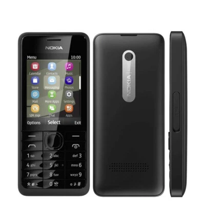 Original Nokia Unlocked 301 3G 3.15MP Single SIM Bar Phone Black - Image 1 of 4