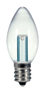 Satco S9156 Clear E12 Candelabra Base 14 lm. C7 LED Night Light Bulb 0.5W - Picture 1 of 1