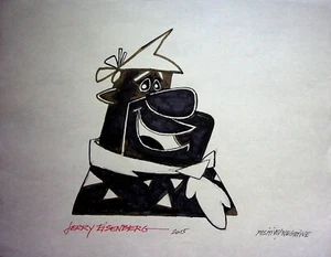 Arte a lápiz de animación de personajes experimentales dibujados a mano firmado por Jerry Eisenburg #LF - Imagen 1 de 2